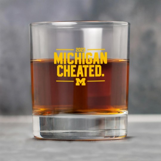 Discover Michigan Cheated College Football Fan Rock Glasses