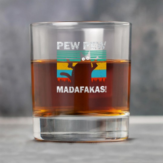 Discover CAT PEW PEW MADAFAKAS VINTAGE Rock Glasses Rock Glasses