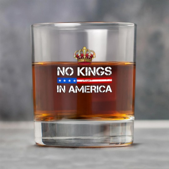 Discover No Kings In America Rock Glasses, Protest Rock Glasses, Political Rock Glasses, Anti-Trump Rock Glasses