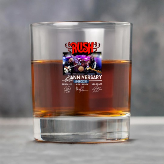 Discover New 55 Years RUSH Band 1968-2023 Signatures Rock Glasses