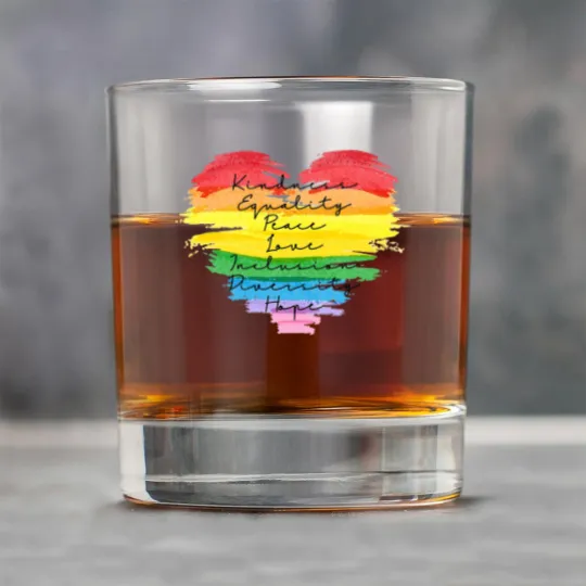 Discover Kindness Equality Peace Love Inclusion Diversity Hope Rock Glasses, LGBT Rainbow Rock Glasses