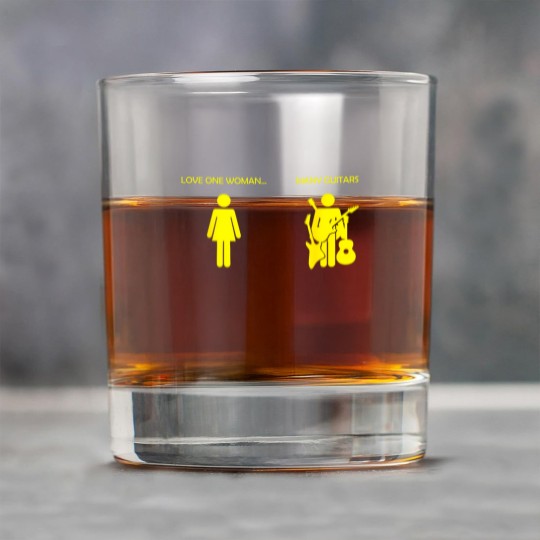Discover love one woman many guitars funny Rock Glasses