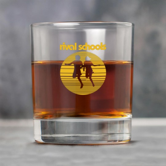 Discover Rival Schools Logo Yellow 17 Rock Glasses