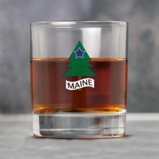 Discover 1901 Maine State Flag Remix Distressed Vintage - Maine - Rock Glasses