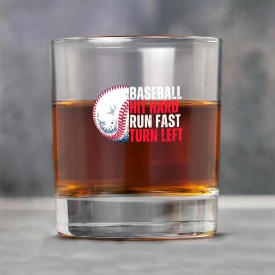 Discover Sport Baseball Hit Hard Run Fast Turn Left For Lovers Rock Glasses