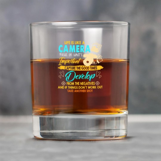 Discover Funny Photographer Gift Photography Lover Life Is Like A Camera Photographer's Shot Rock Glasses