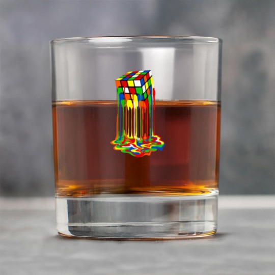 Discover Rainbow Abstraction melted rubix cube - Rubix Cube - Rock Glasses