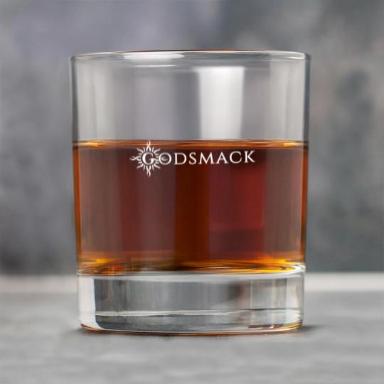 Discover Godsmack Sun logo on black Rock Glasses