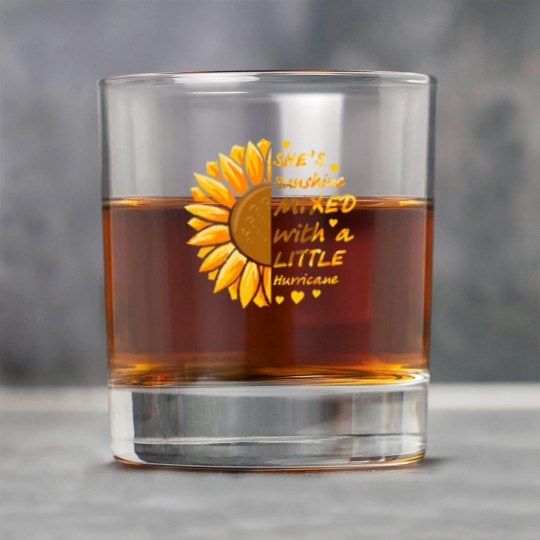 Discover She's Sunshine Mixed With A Littles Hurricane Sunflower Rock Glasses