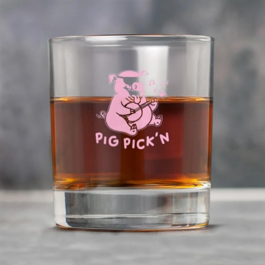 Discover Pig Playing Banjo Rock Glasses Bluegrass Rock Glasses Pig Pickin Rock Glasses BBQ Rock Glasses Rock Glasses