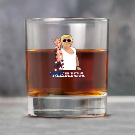 Discover Trump 'Merica Rock Glasses, Funny 4th of July Rock Glasses, Trump Star Sprinkling Rock Glasses