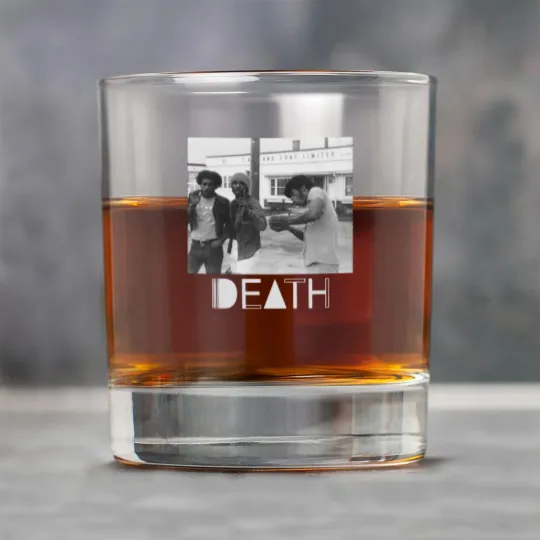 Discover Death - proto-punk band from Detroit White Letters Logo Rock Glasses