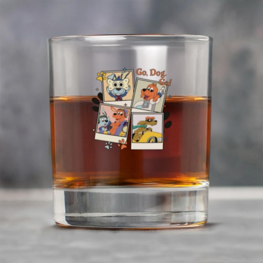 Discover Go Dog Go Polaroid Rock Glasses | Vintage Go Dog Go Rock Glasses | Go Dog Go Family Birthday Rock Glasses | Dog Birthday Party Rock Glasses
