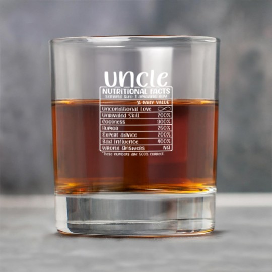 Discover Uncle, Nutritional Facts, Funny Uncle Gift Rock Glasses