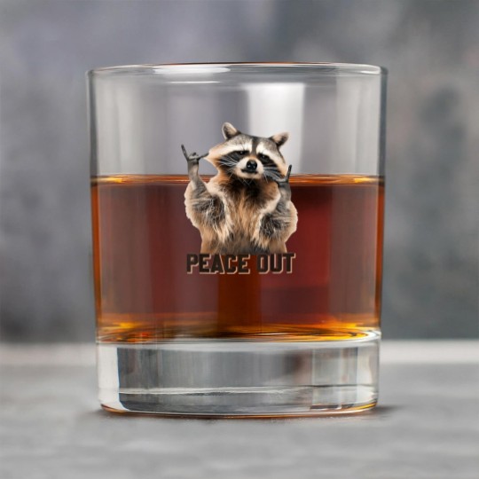 Discover Funny Raccoon Peace Out Sarcastic Raccoon Trashed Panda Rock Glasses