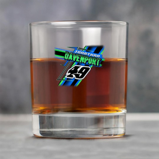 Discover Jonathan Davenport Late Model Dirt Track Blue Racing Graphic Rock Glasses