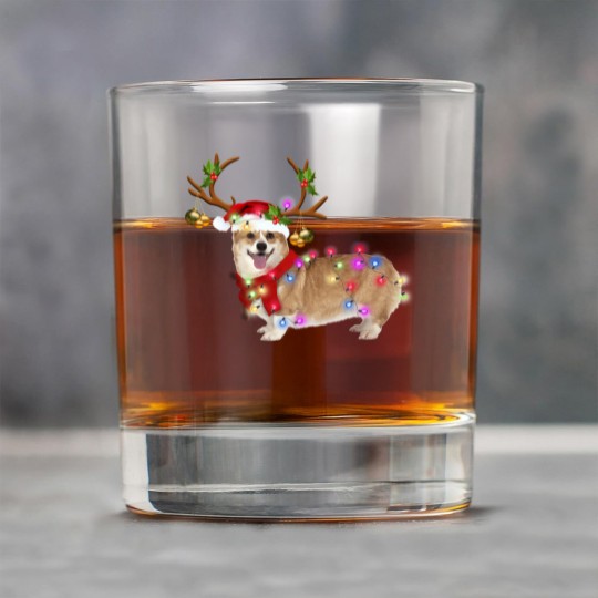 Discover Christmas Corgi Reindeer Rock Glasses, Santa's Hat Corgi Rock Glasses
