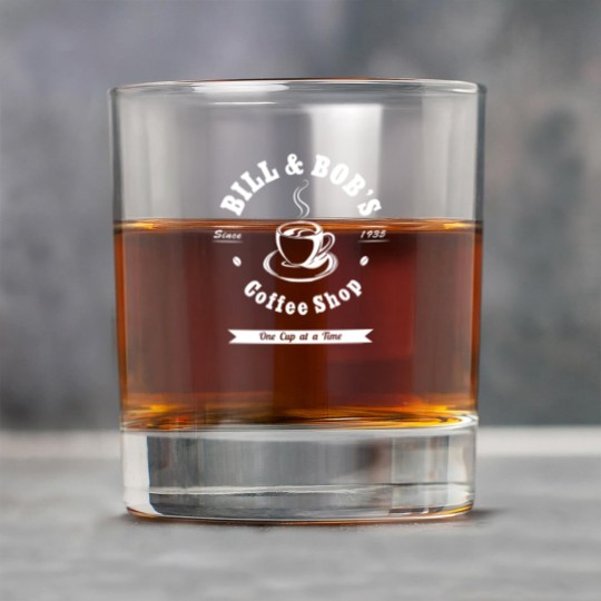 Discover Bill And Bob'S Coffee Shop Aa Recovery Gift Rock Glasses