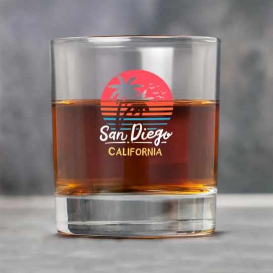 Discover San Diego California CA Vintage Rock Glasses