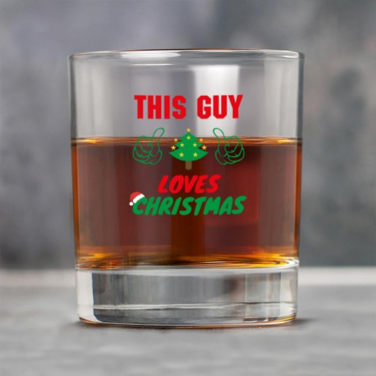 Discover This Guy Loves Christmas, Funny Mens Christmas Rock Glasses