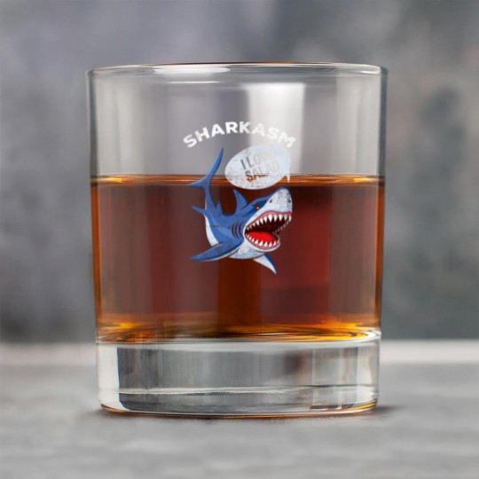 Discover Sarcastic Shark Humor Meat Lover Marine Biology Rock Glasses