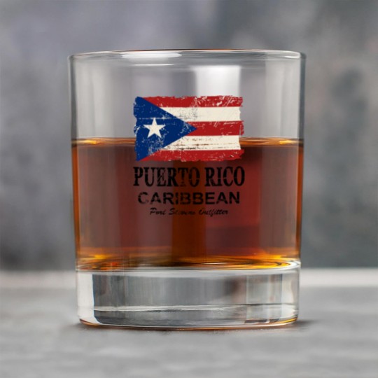 Discover Puerto Rico Flag - Vintage Look Rock Glasses
