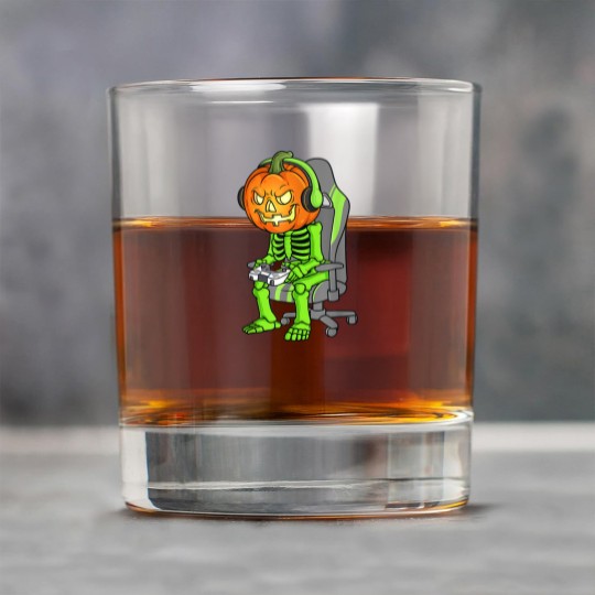Discover Gaming Halloween Skeleton Jack O Lantern Gamer Boy Rock Glasses