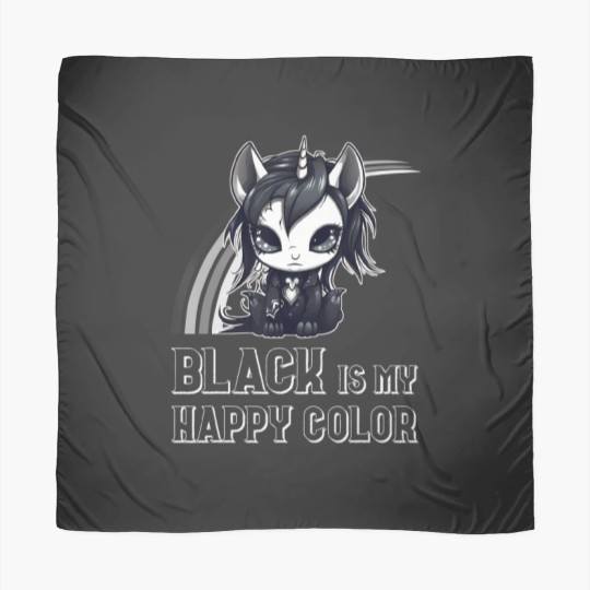 Discover black is my happy color goth girl emo gothic unicorn Scarves