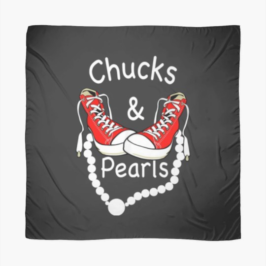 Discover Chucks And Pearls Black Funny Scarves