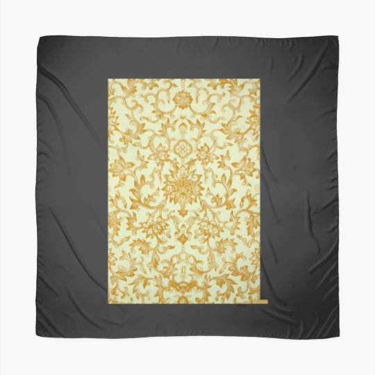 Discover yellow-gold pattern with flower motifs Scarves