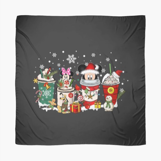 Discover Cute Animated Mouse Christmas Coffee Scarves, Mouse Christmas Scarves