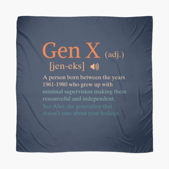 Discover funny gen x definition sarcasm humor 1960 1980 birthday Scarves