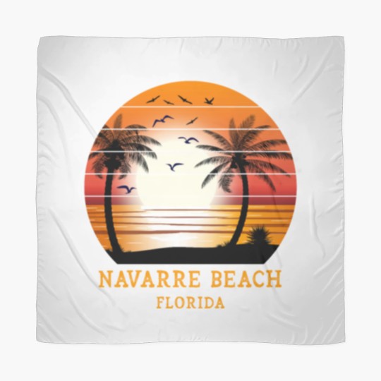 Discover Navarre Beach Florida Vintage Sunset Retro Summer Scarves