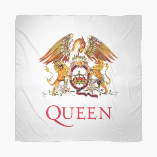 Discover Queen White Crest Freddie Mercury Brian May Scarves Scarves
