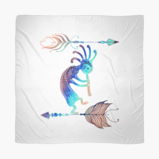 Discover Native American Kokopelli With Two Feathers 2 Scarves