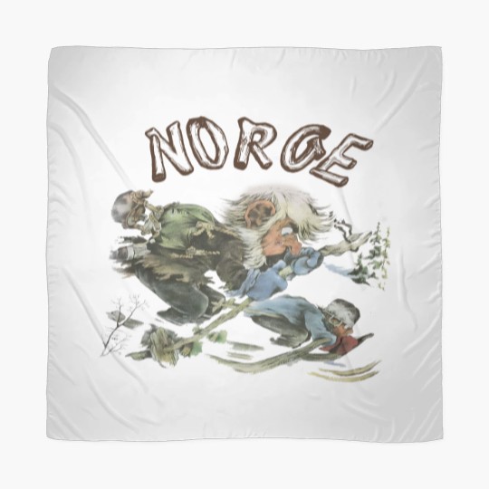 Discover 70s Norge Norway Troll Scarves. Vintage 1970s Norwegian Skiing Trolls