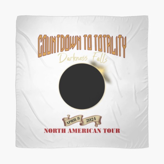 Discover Total Solar Eclipse Scarves April 8th 2024, Rock Concert Tour Scarves with Path of Totality Cities