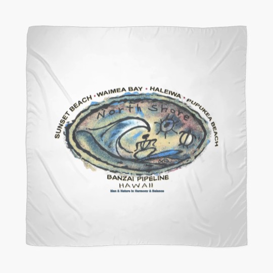 Discover Vintage Sunset Beach Banzai Pipeline, Hawaii Scarves
