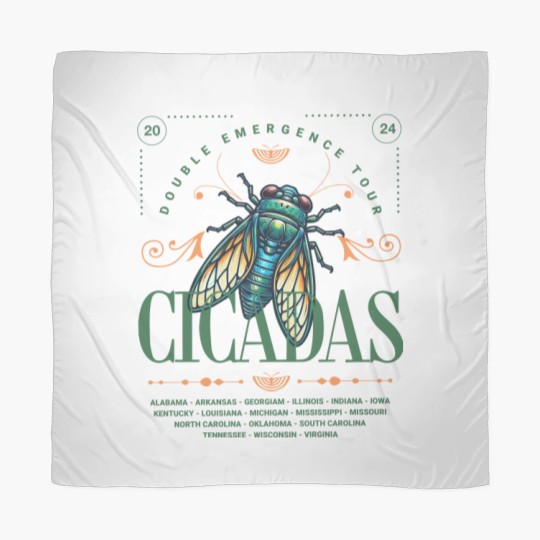 Discover Cicada 2024 Summer Tour  Scarves, Funny Double Emergence Unisex Cicada Scarves