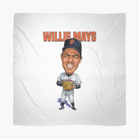 Discover Willie Mays Baseball Caricature Vintage Essential Scarves
