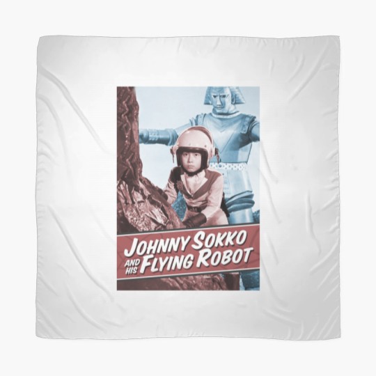 Discover Giant Robot Johnny Sokko's Flying Robot Vintage Poster Scarves