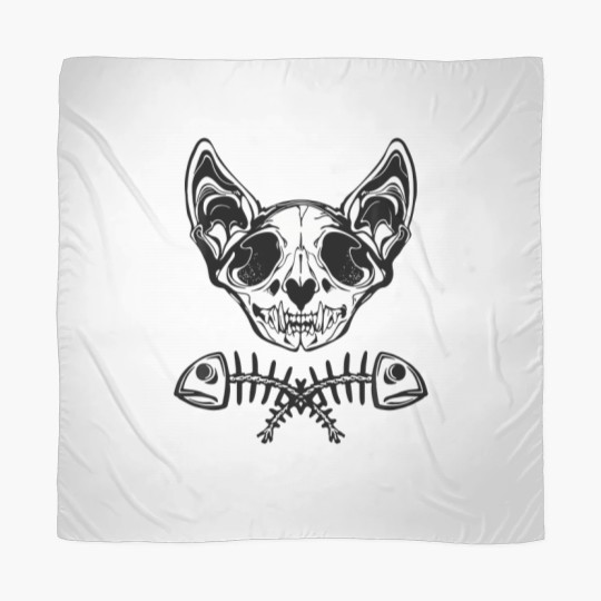 Discover Cat Skull Skeleton Halloween Costume Skull Cat Scarves