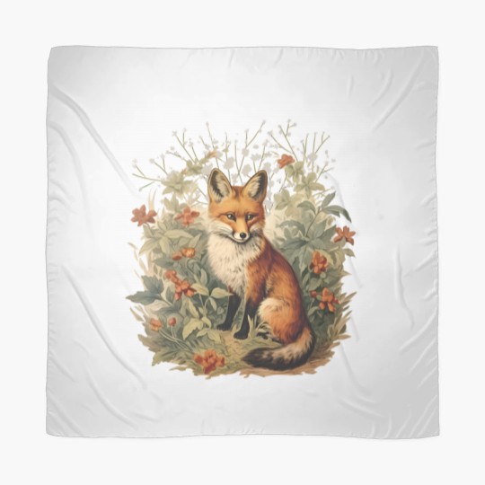 Discover Fox Botanical Vintage Style Scarf