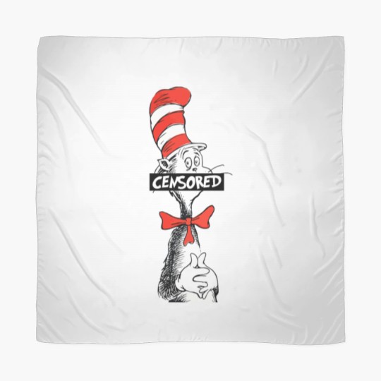 Discover Seuss Geisel  CENSORED Cat in stovepipe hat Scarves