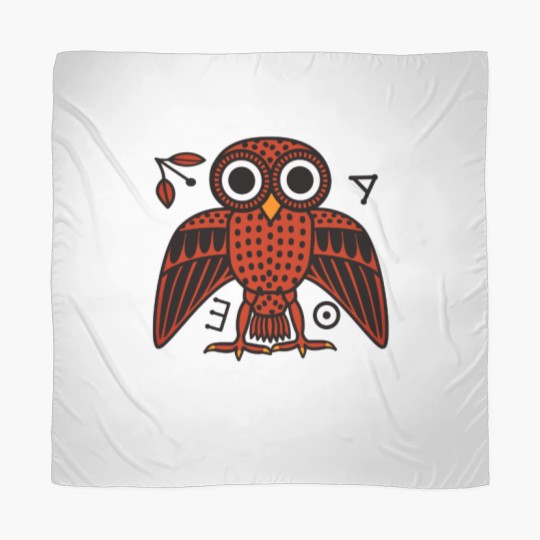 Discover Cute Athenian Owl from Ancient Greece Scarves