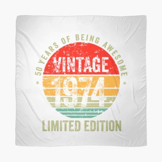 Discover Vintage 1974, 1974 vintage birthday, 50 birthday Scarves