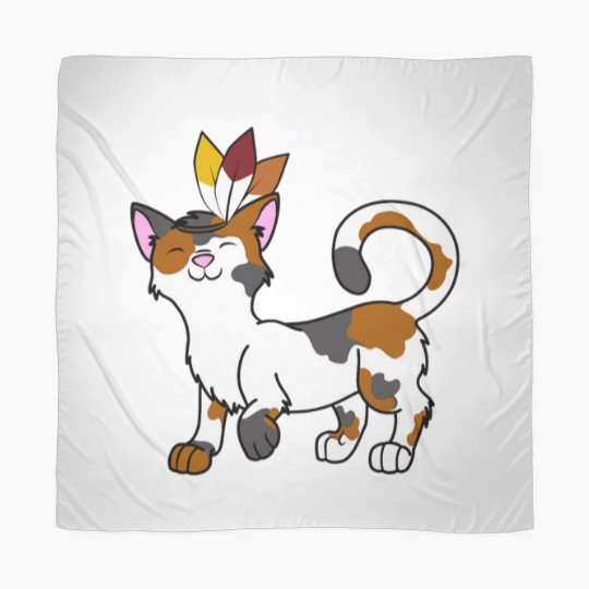 Discover Thanksgiving Calico Cat with Indian Headdress Perfect Gift Scarves