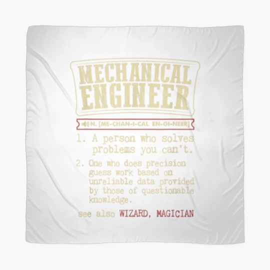 Discover Mechanical Engineer Funny Dictionary Definition Scarves