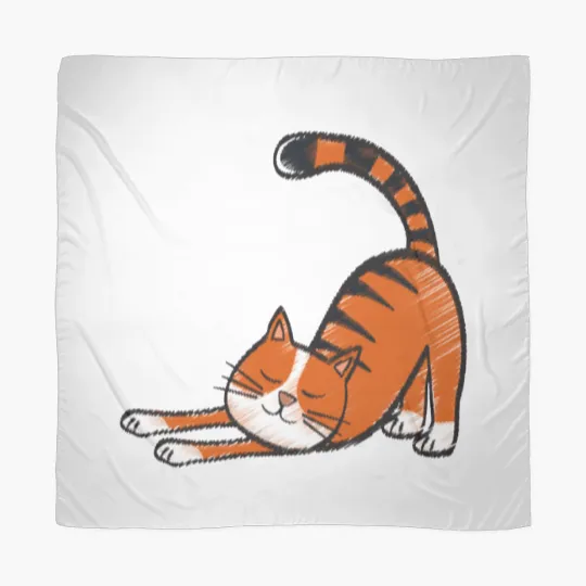 Discover Cute cat with black stripes and orange color Scarves
