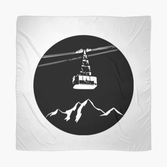 Discover Mountain with gondola white Scarves